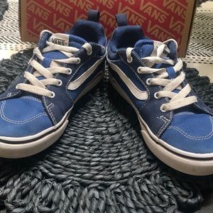 Blue and white Vans
